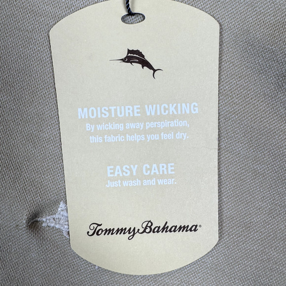NWT Tommy Bahama Shirt Men's Medium Beige Travertine Polo Shirt SS ST226363TX - Picture 9 of 10